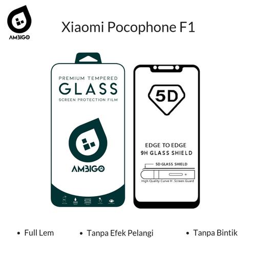 Foto Produk Tempered Glass 5D Xiaomi Pocophone F1 Full Cover Ambigo Original - Hitam dari Jagonya Case