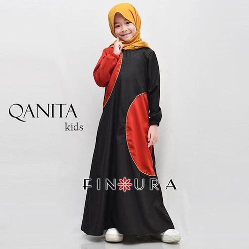 Foto Produk Gamis Anak / Qanita Kids by Finoura (Hitam) dari finoura