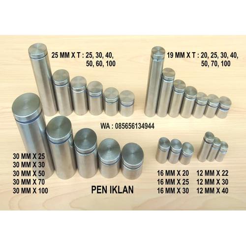 Foto Produk Pen Iklan 12 x 22 / Stabil Kaca 12 x 20 / Sign Board / Baut Kaca dari Toko Income