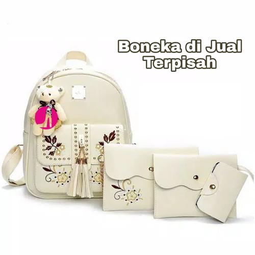 Foto Produk Tas Ransel Mini Tas Gendong Cewek Sayour 4in1 Sling Bag Grosir Murah - Hitam dari Leonie's fash