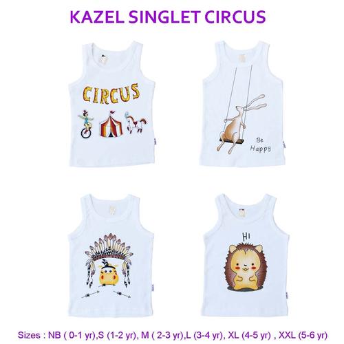 Foto Produk Kazel Singlet Unisex Circus Edition - S 1-2Thn dari Kazel Babywear
