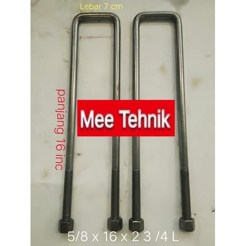 Foto Produk U Bolt Pegas Per 5/8 X 16 X 2 3/4 L dari Mee Online Order