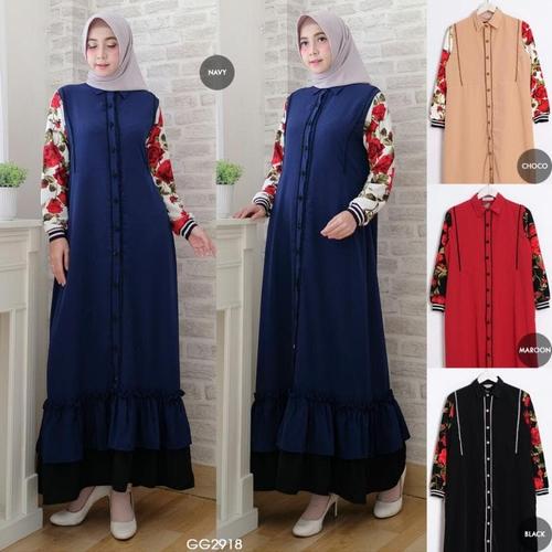 Foto Produk Gamis Ruff Rose GG2918 dari ZulfaButiq03