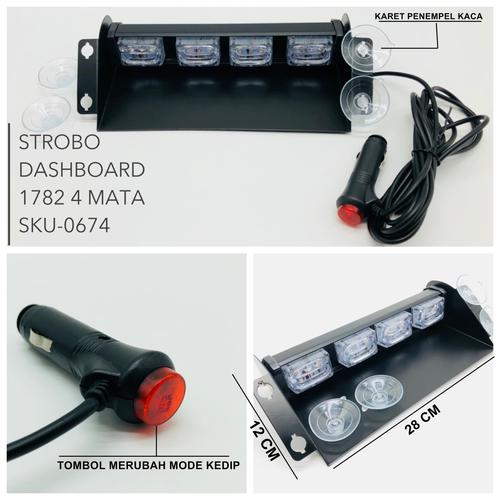 Foto Produk LAMPU STROBO DASHBOARD 4 MATA LED 1782 COLOK LIGHTER I Strobo Konvoi dari BULLAES