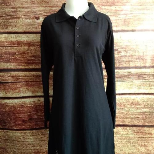 Foto Produk Kaos Krah Tunik Polo Lacoste Muslimah Busui Panjang HITAM uk. S - XL dari FATIA-BAROKAH354