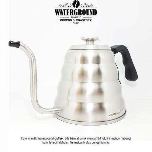 Foto Produk Gooseneck Kettle 1000mL dengan termometer Teko Leher Angsa V60 Tools dari WATERGROUND COFFEE