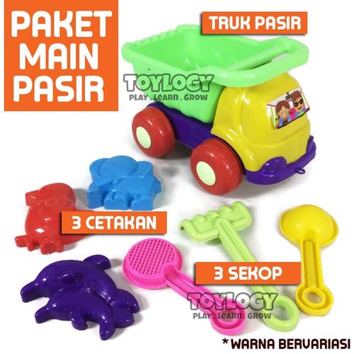 Foto Produk Mainan Anak Mobil Truk Pasir Ajaib Pantai Set Jaring Cetakan Sekop dari Toylogy