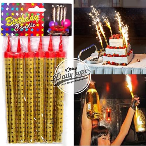Gambar Lilin Ulang Tahun Air Mancur /Lilin Air Mancur Sparkling / Pyro Candle - warna warni dari PARTY HOPE 2 Jakarta Utara Tokopedia