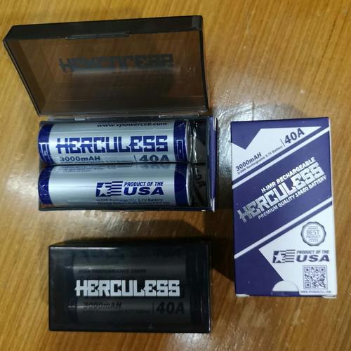 Foto Produk BATERAI USA HERCULES AUTHENTIC 3000MAH 40AMPERE BKAN AWT VTC SONY LG dari gazafiesca