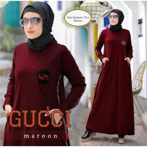 Gucci Dress Bahan Babyteri - Navy, L 
