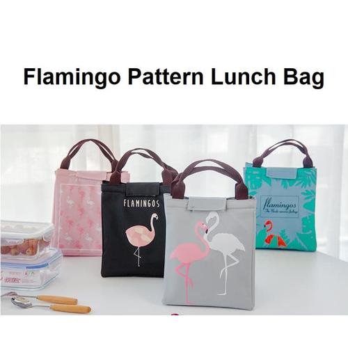 Foto Produk LB02 Lunch bag motif Flamingo / Tas Bekal Cooler Bag - Pink dari EnnWen Online Store