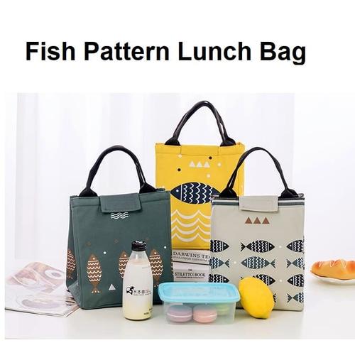 Foto Produk LB01 Lunch bag motif Fish / Tas Bekal Cooler Bag - Yellow dari EnnWen Online Store