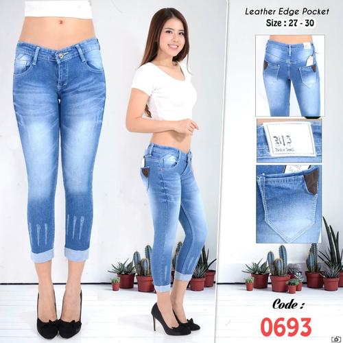 CP LEATHER EDGE POCKET JEANS WANITA 