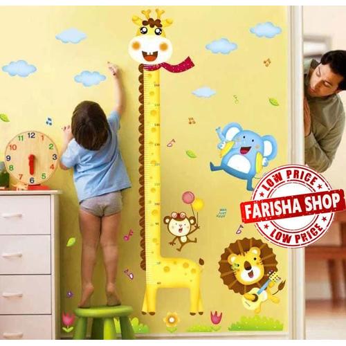 Foto Produk Grow Up Giraffe & Lion XY1105 - Stiker Dinding / Wall Sticker dari farisha shop
