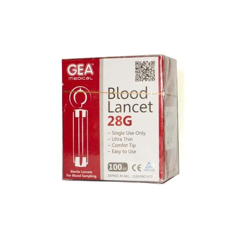 Foto Produk GEA Blood Lancet 28G / Jarum lancet murah isi 100 pcs dari TokoTensi