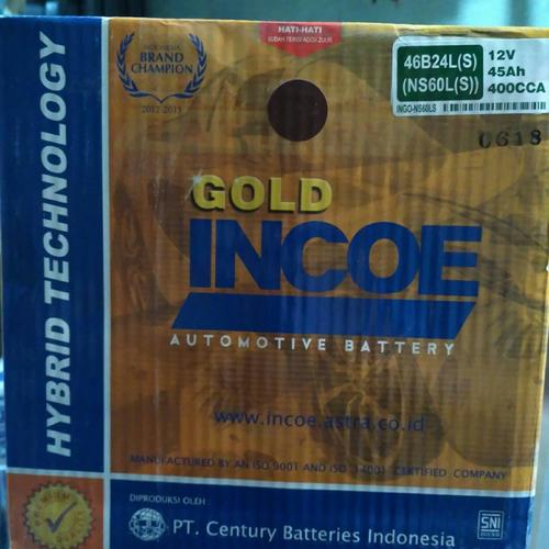 Foto Produk aki mobil incoe gold type NS60LS 12v-45 amper dari Eka Jaya otista