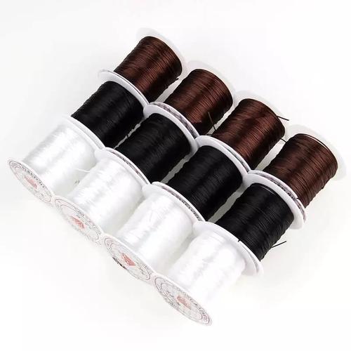 Foto Produk Tali Benang Karet korea Gelang kalung Serat aksesoris 60 bahan Elastis - Hitam dari gelangbatu