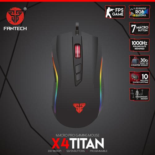Foto Produk Fantech X4 TITAN Mouse Gaming Running RGB Macro dari Annisa Fauziah