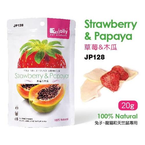 Foto Produk JOLLY JP128 XTRA BITE DRIED STRAWBERRY & PAPAYA 20G dari Bakpao Rabbit
