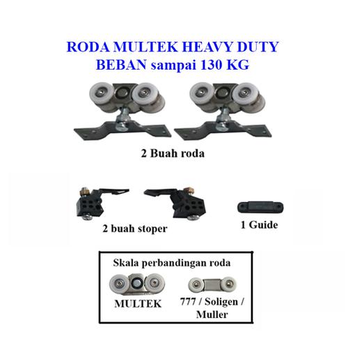 Foto Produk Roda nilon / nylon gantung pintu sliding Multek beban 130kg. dari KF-JAYA HARDWARE SANITER