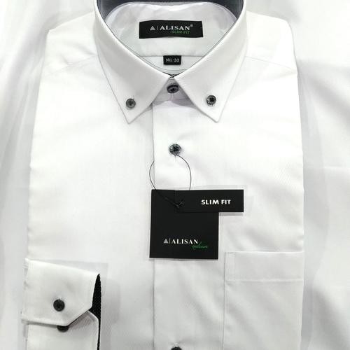 Foto Produk Alisan Kemeja Pria Putih Panjang Slimfit Dobby Serat White Regent - Putih, S dari Mega Hero Shirts