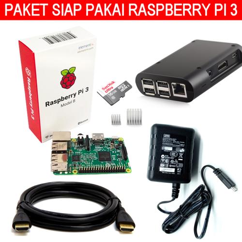 Foto Produk Paket Siap Pakai Raspi Raspberry Pi3 - Model B dari KiosRobot