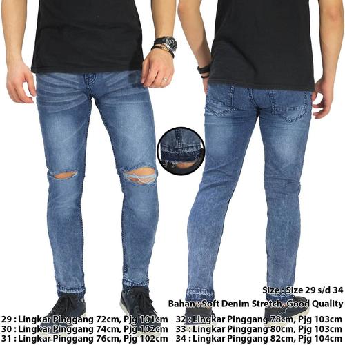 Jual Jeans Knee Ripped Raw Frayed Hem 