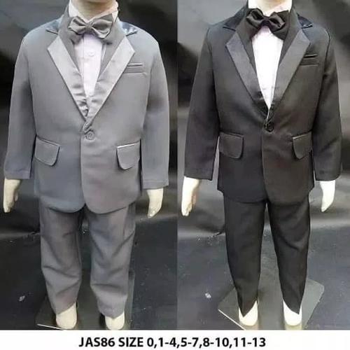 Gambar Setelan jas anak/set jas Anak/tuxedo set anak laki/setelan pesta anak - Hitam, size 4 dari babykaelynshop Jakarta Utara Tokopedia