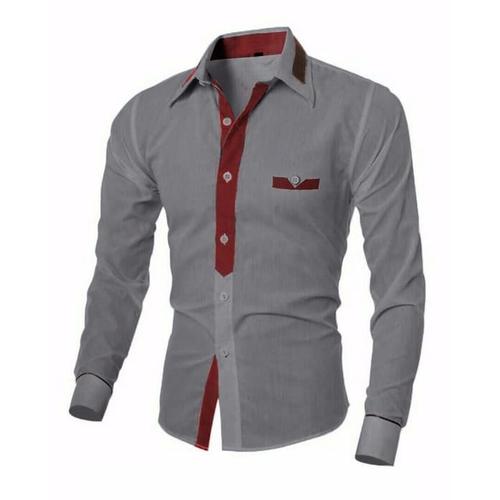 Foto Produk HAYDEN KEMEJA POLOS PRIA LENGAN PANJANG KEMEJA COWO FORMAL SLIM FIT - Abu-abu, S dari FortKlass