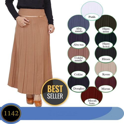 Foto Produk Rok Kerja / Rok Panjang Bahan Plisket Motif polos - RM1142 dari SYAFNA Fashion