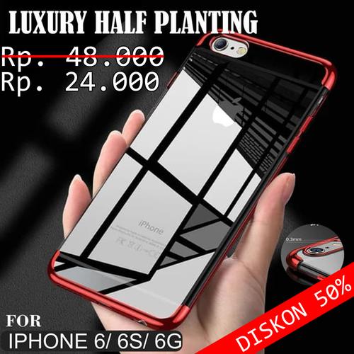 Foto Produk iPhone 6 6S 6G Case Luxury Half Planting Premium Like Cafele Casing - Black dari lapaklama