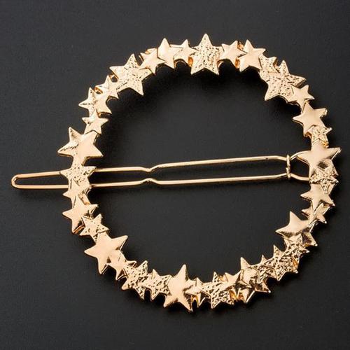 Foto Produk jepit rambut bintang bulat circle star hair clip jje036 - gold dari Oila