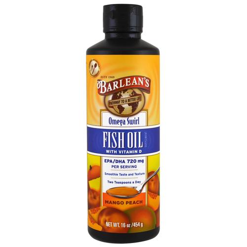 Jual Barlean's,Omega Swirl,Fish Oil with Vit D Supplement,Mango Peach 454g  - Kota Bogor - Treenatural | Tokopedia