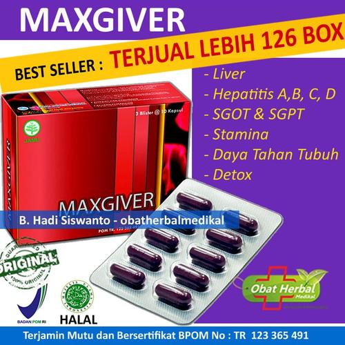 Foto Produk Obat Hepatitis Virus Hepatitis A, B, C D | Maxgiver 30 Kapsul dari Obatherbalmedikal
