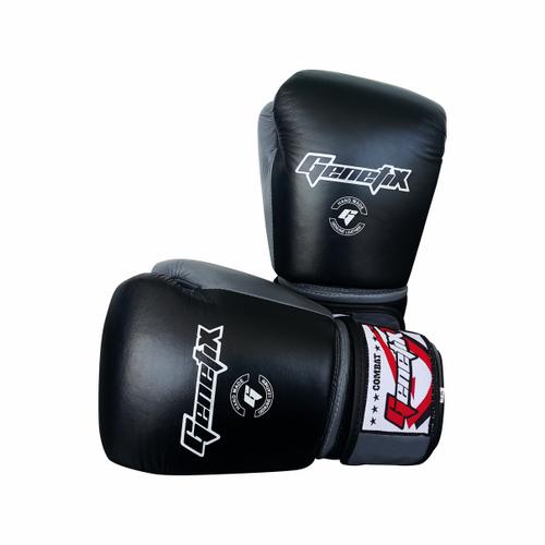 Gambar GENETIX Boxing Gloves COMBAT Leather GBG4L BlackGrey dari ELITE MMA SHOP Jakarta Barat Tokopedia