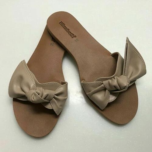 slip on bow sandals