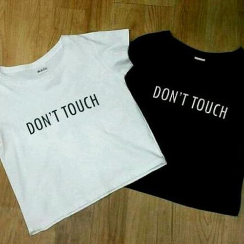 Foto Produk BAJU KAOS CROP TOP WANITA HITAM/ PUTIH DONT FINNA dari girlyneed