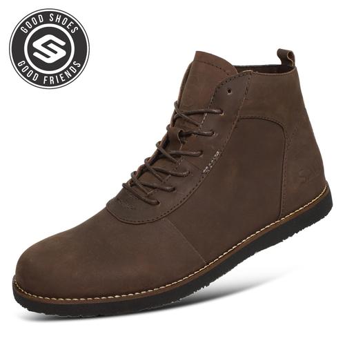 Foto Produk Sauqi Brodo NVM Sepatu Pria Boots Kulit Asli (CH) Kualitas Terbaik - Cokelat, 39 dari Juragan Sepatu Bagus