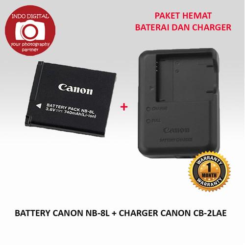 Foto Produk PAKET BATERAI CANON NB-8L + CHARGER CB-2LAC dari Indo Digital Nusantara