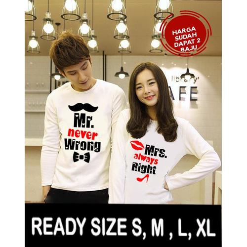 Jual Gbc Kaos Couple Lengan Panjang Baju Kapel Pakaian Pasangan Mr001lp Jakarta Barat Grosir Baju Couple Murah Tokopedia