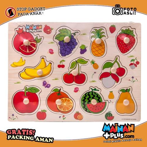 Foto Produk Mainan Edukasi Edukatif Puzzle Kayu Buah-buahan Tombol Kayu dari MainanPlus