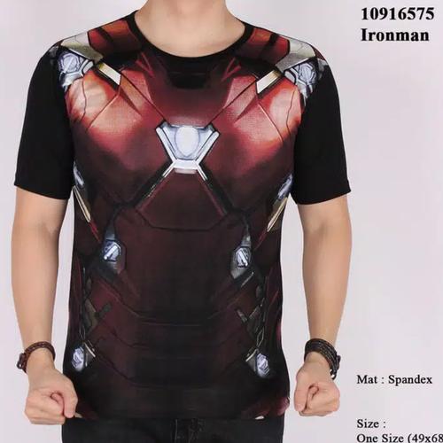 Foto Produk Kaos Superhero Ironman Kaos Superhero Batman Spiderman Spandex dari White Market Shop