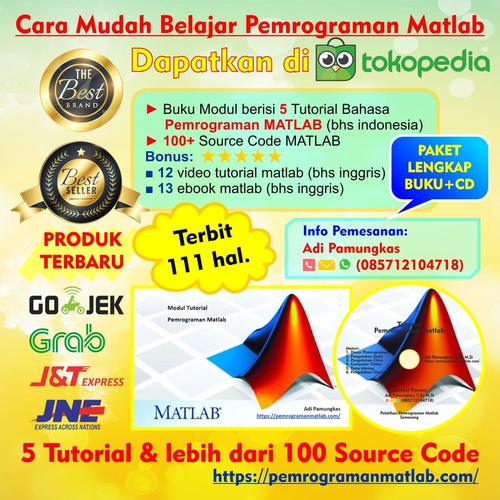 Foto Produk Buku Modul Tutorial Dasar & Source Code Pemrograman MATLAB dari Adi Pamungkas