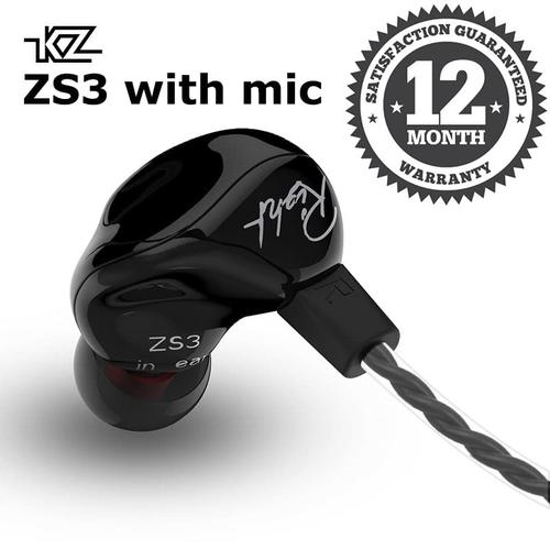 Foto Produk Knowledge Zenith KZ ZS3 In Ear Earphone - Hitam dari Knowledge Zenith Store