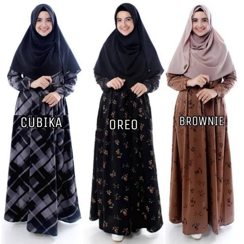 Foto Produk Gamis Monalisa Wolfis Cubika Brownie - Gamis Syari dari SADYA GROSIR