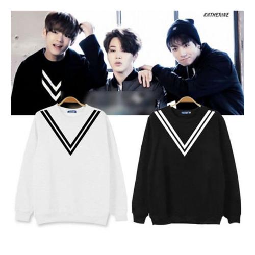 Jual Longshirt V line bts - Putih, M 