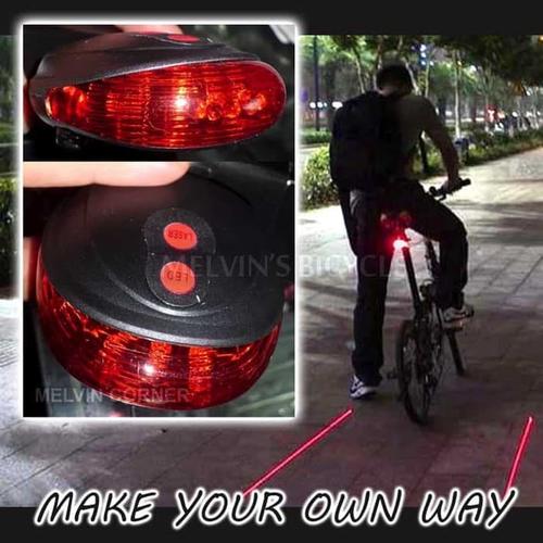 Foto Produk Lampu belakang sepeda dengan laser virtual bike lane sinar warna merah dari Eski Bike