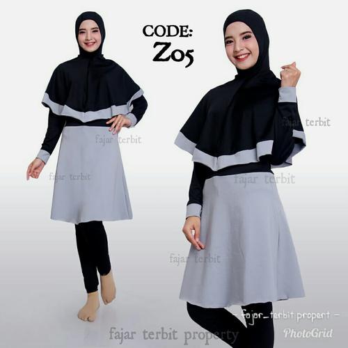 Foto Produk baju wanita renang muslimah syari dewasa baju renang hijab syar i - Biru, M dari fajar terbit
