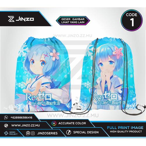 Foto Produk Tas Serut Re Zero Emilia Rem - Code Satu dari Jinzo Series