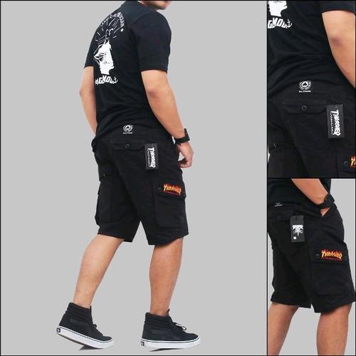 Foto Produk celana cargo pendek TRASHER black dari Mak shop